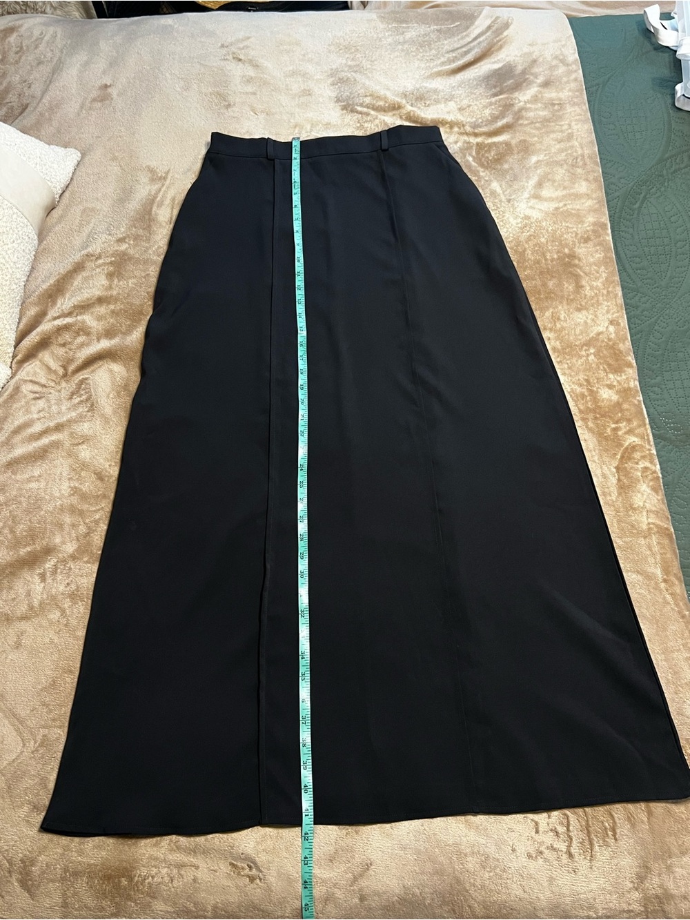 NWT UOOZEE Black Maxi A-Line Skirt Minimalist Quiet Luxury Size L - Picture 6 of 15